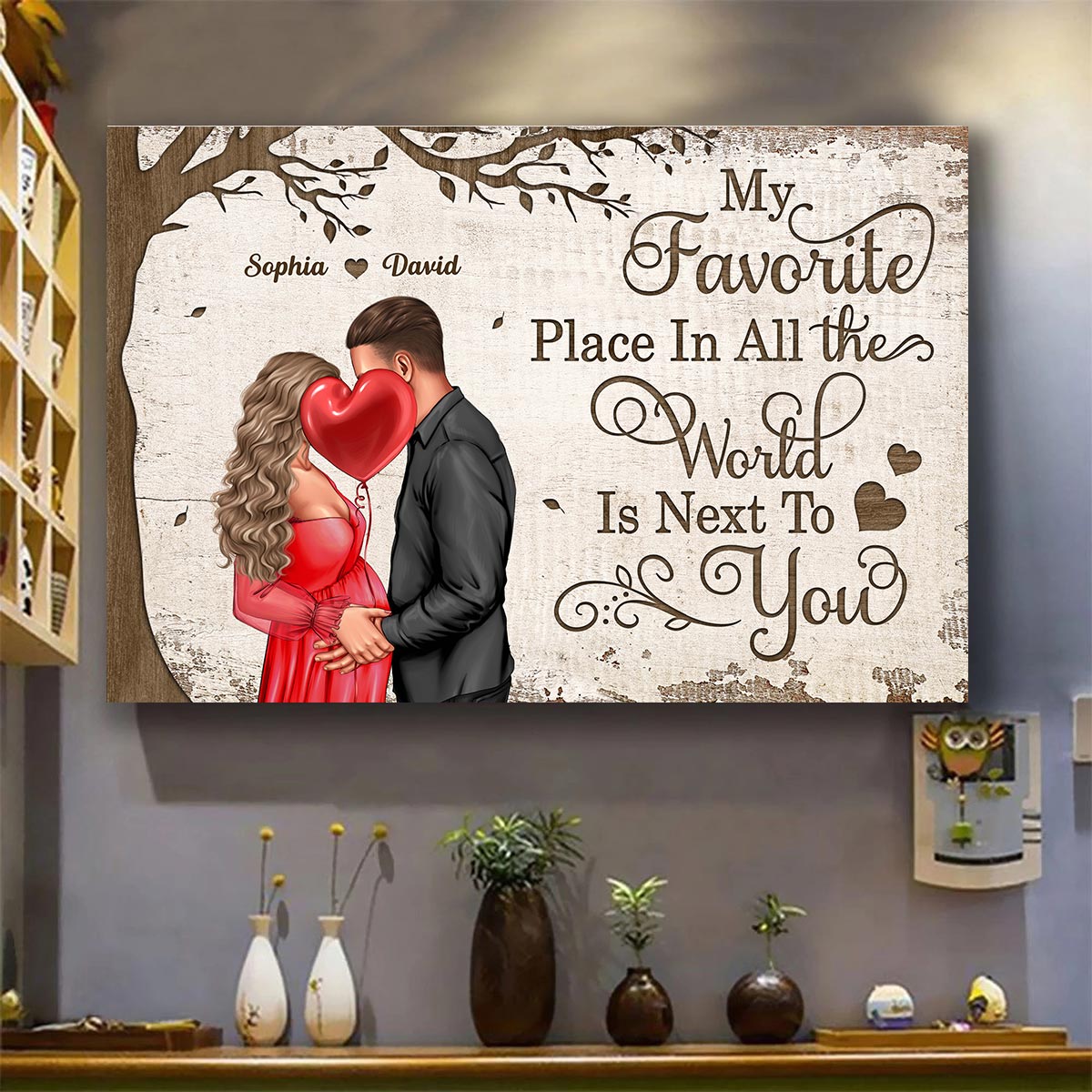 Favorite Place In The World Pregnancy Couple Personalized Poster, Gift For Him, For Her
