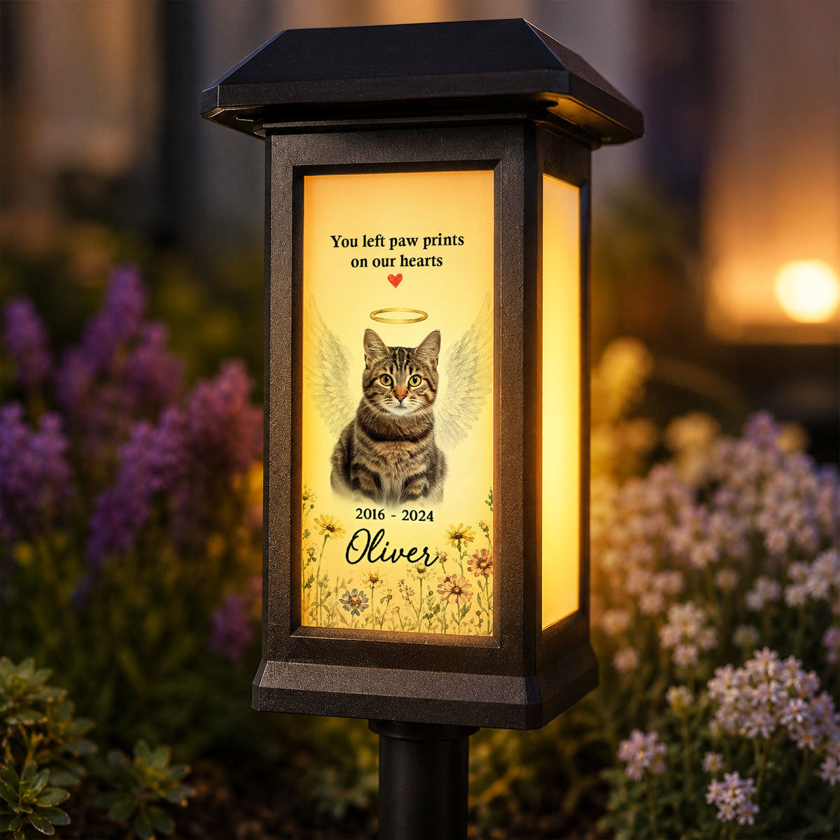 Custom Pet Memorial Photo - Personalized Solar Garden Light - Custom Dog Cat Garden Stake, Sympathy Gift