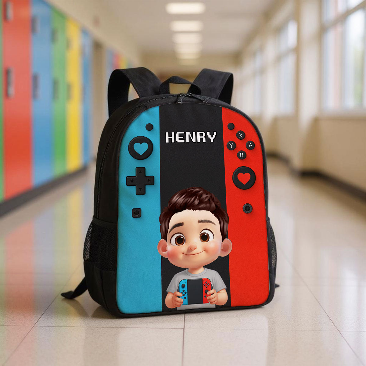 Personalized Gamer Backpack for Boys Girls, Back to School Backpack for Kids (Kid's Name is Optional)