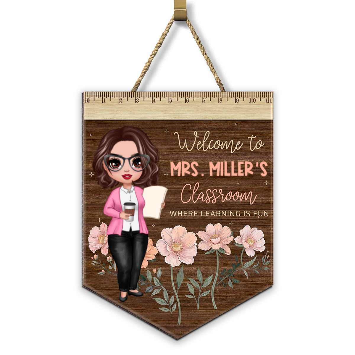 Classroom Where Learning Is Fun Gift For Teacher Personalized Wood Sign