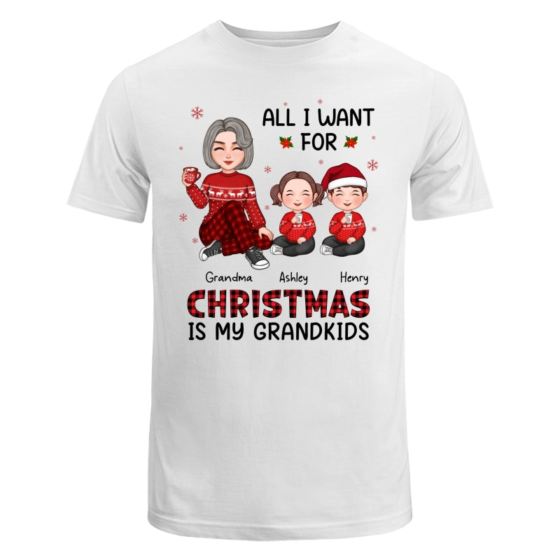 Christmas Cute Grandma All I Want For Christmas Is My Grandkids Personalized Shirt