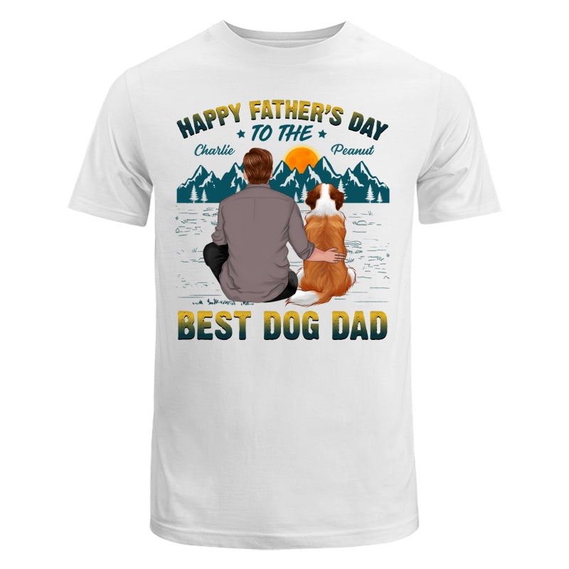 Happy Father‘s Day Best Dog Dad Green Yellow Retro Personalized Shirt