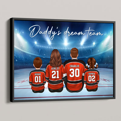 Hockey Team Personalized Poster Custom Gift for Dad Grandpa Husband and Family Home Decor
