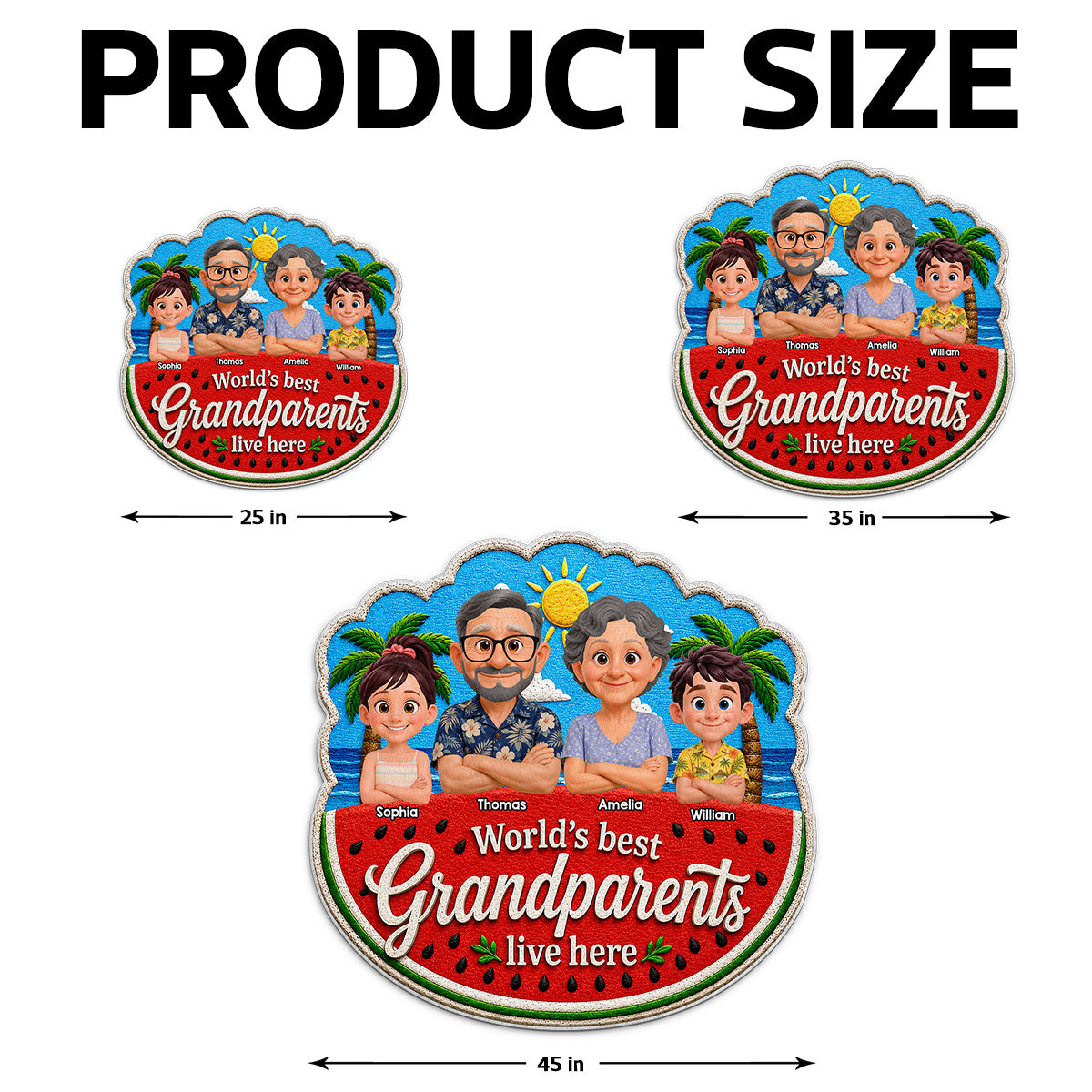World's Best Grandparents - Personalized Doormat - Gift For Grandparents, Summer Decor