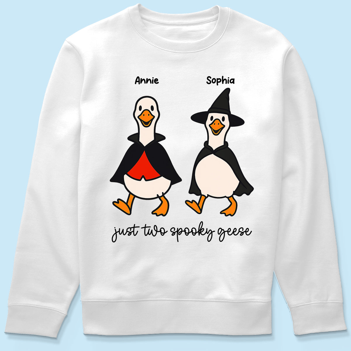 Halloween Funny Cute Spooky Goose Besties Personalized Shirt, Group Shirt For Besties