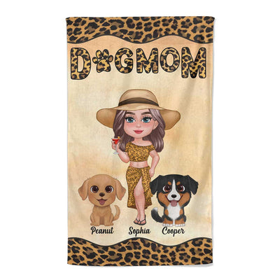 Leopard Doll Woman New Face With Watercolor Cute Dogs Summer Personalized Beach Towel