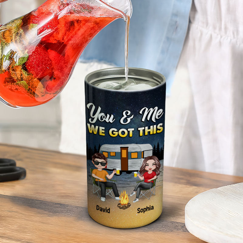 You Me We Got This Doll Couple Campsite At Night Personalized 4 In 1 Can Cooler