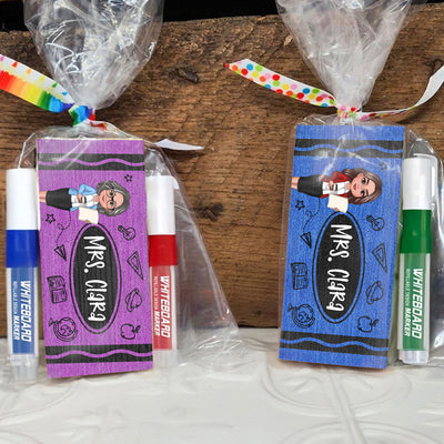 Teacher Crayon Pattern Personalized Chalkboard/Whiteboard Eraser with Marker, Teacher Appreciation Gift, Back To School Gift