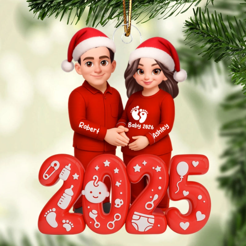2025 Expecting Parents - Personalized Acrylic Ornament - Christmas Gift for Expecting Parents