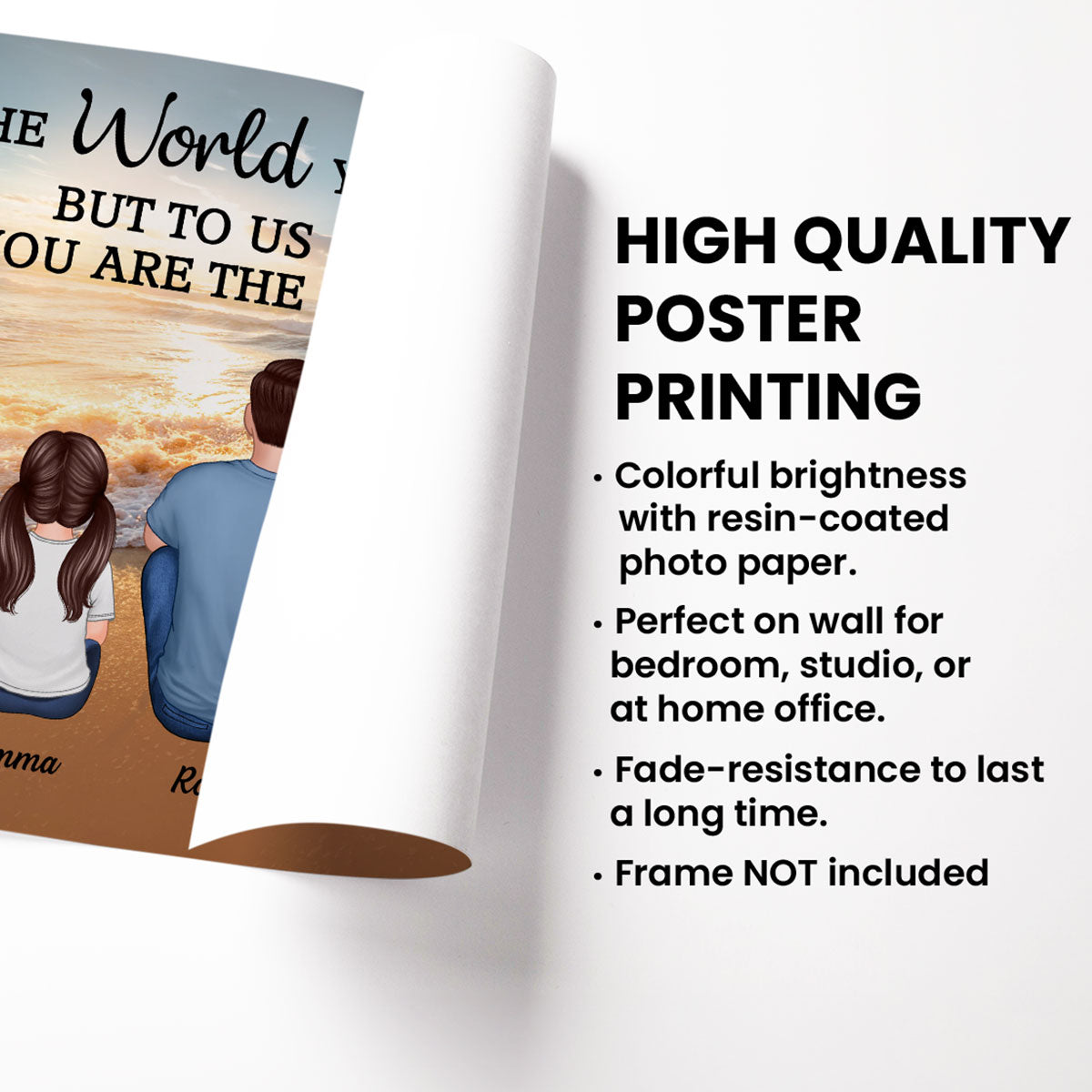Beach Landscape To The World You Are A Dad Personalized Poster| Heartfelt Father's Day Gift For Dad, Husband