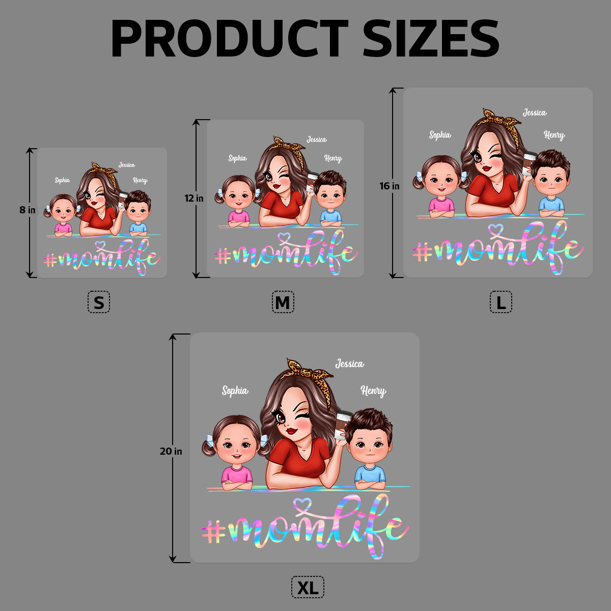 Mom Life Cute Kids Decor On Car Fridge Window Personalized Decal