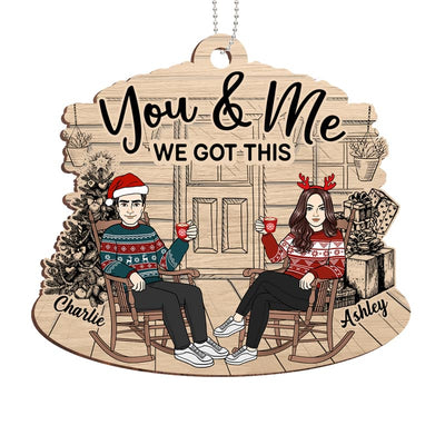 Couple Sitting We Got This Front Porch Personalized Wooden Ornament