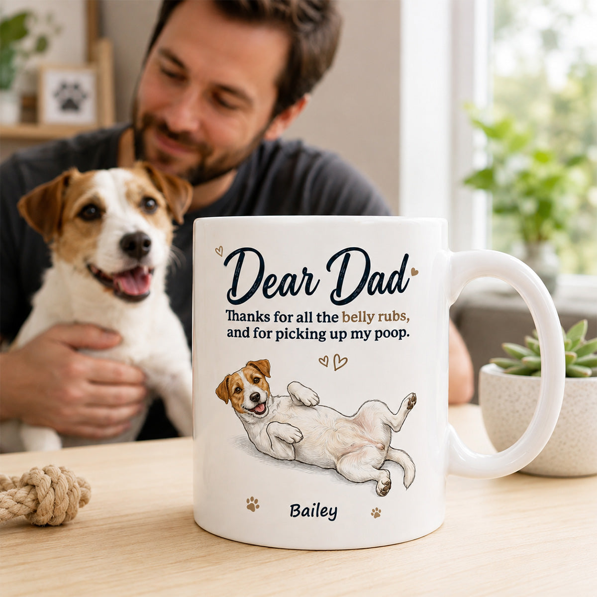 Dear Dad Mom Thank You For All The Belly Rubs Custom Dog Photo - Personalized Mug - Gift For Dog Lover