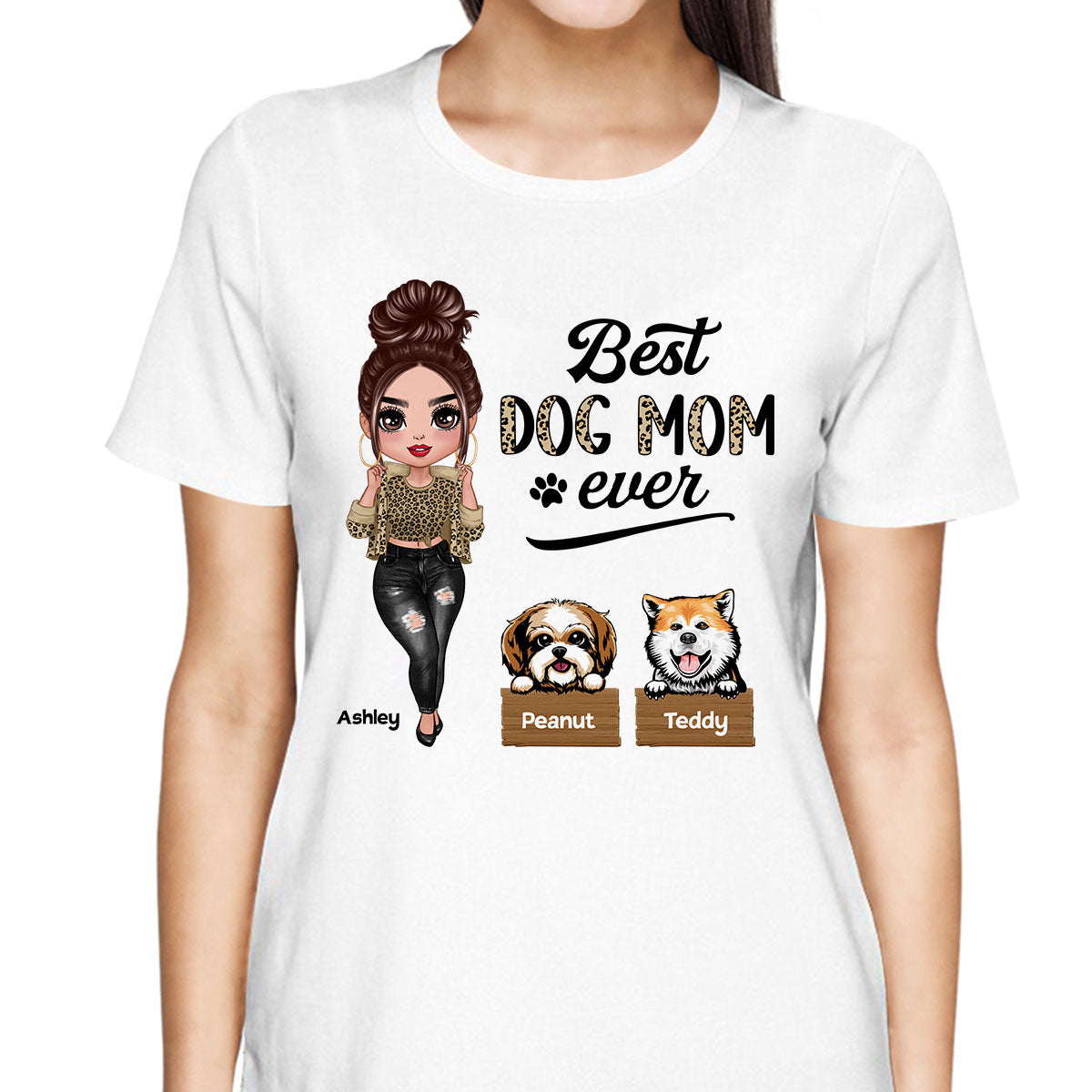 Leopard Cool Doll Dog Mom Personalized Shirt