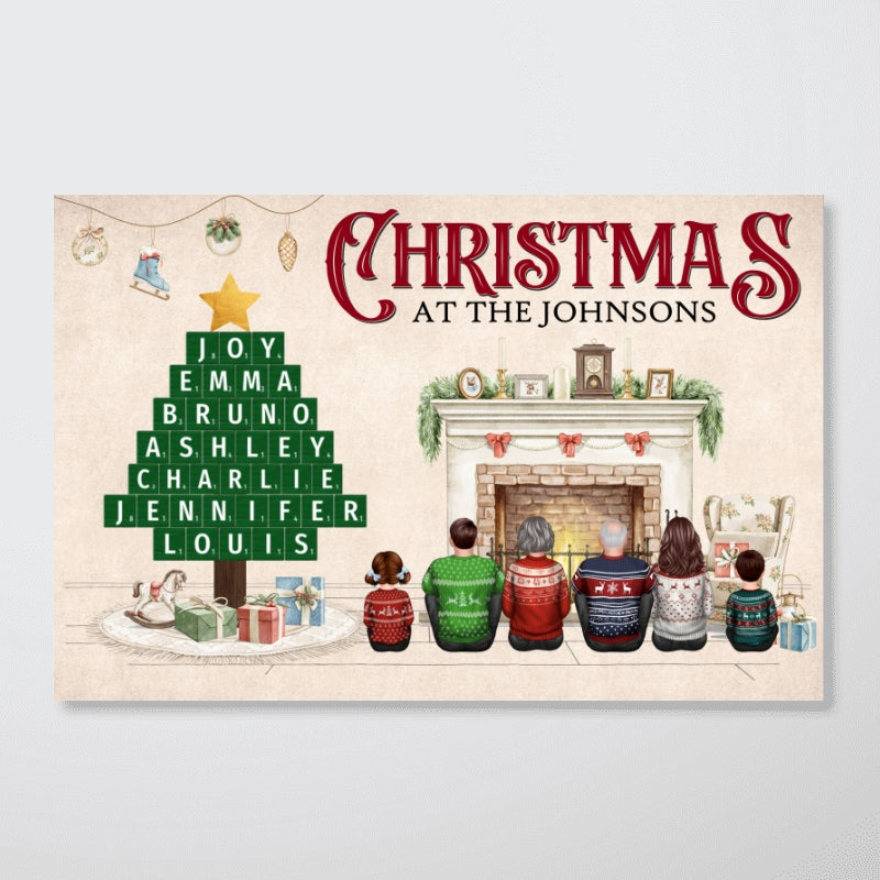 Christmas At Our Family Word Art Holiday Decor Personalized Poster