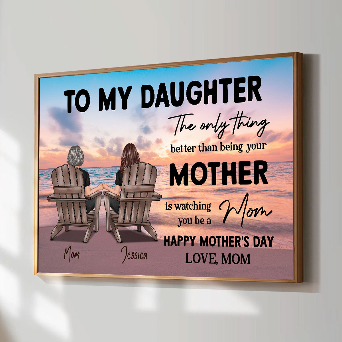 Beach Landscape To My Daughter From Mom Happy Mother's Day Personalized Poster, Gift For Daughter