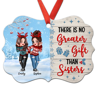Half Snow Pattern There‘s No Greater Gift Than Besties Sisters Personalized Christmas Ornament