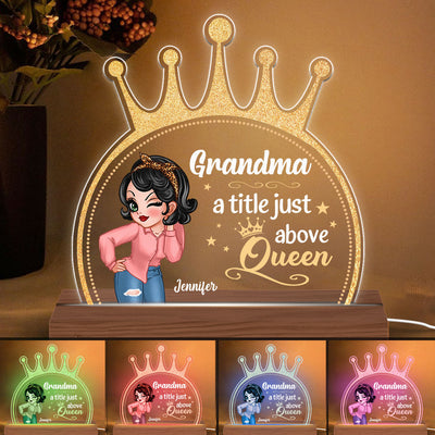 Grandma Title Above Queen Mother‘s Day Gift Personalized Acrylic Custom Shape LED Lamp Night Light
