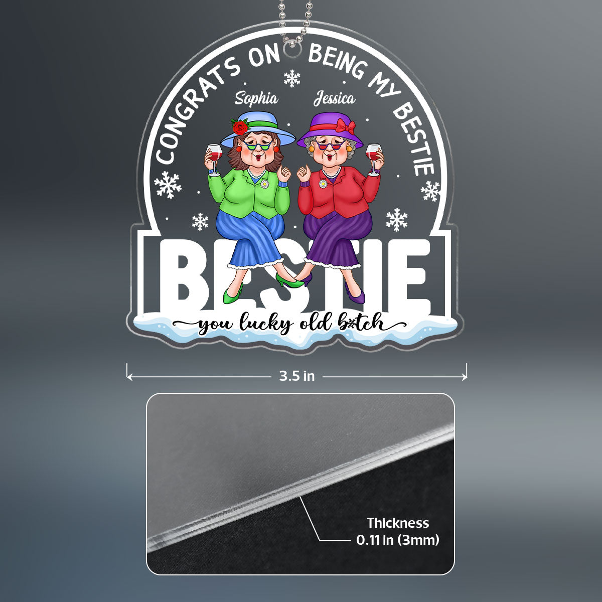 Congrats On Being My Friend Christmas Gift For Best Friend Personalized Acrylic Ornament