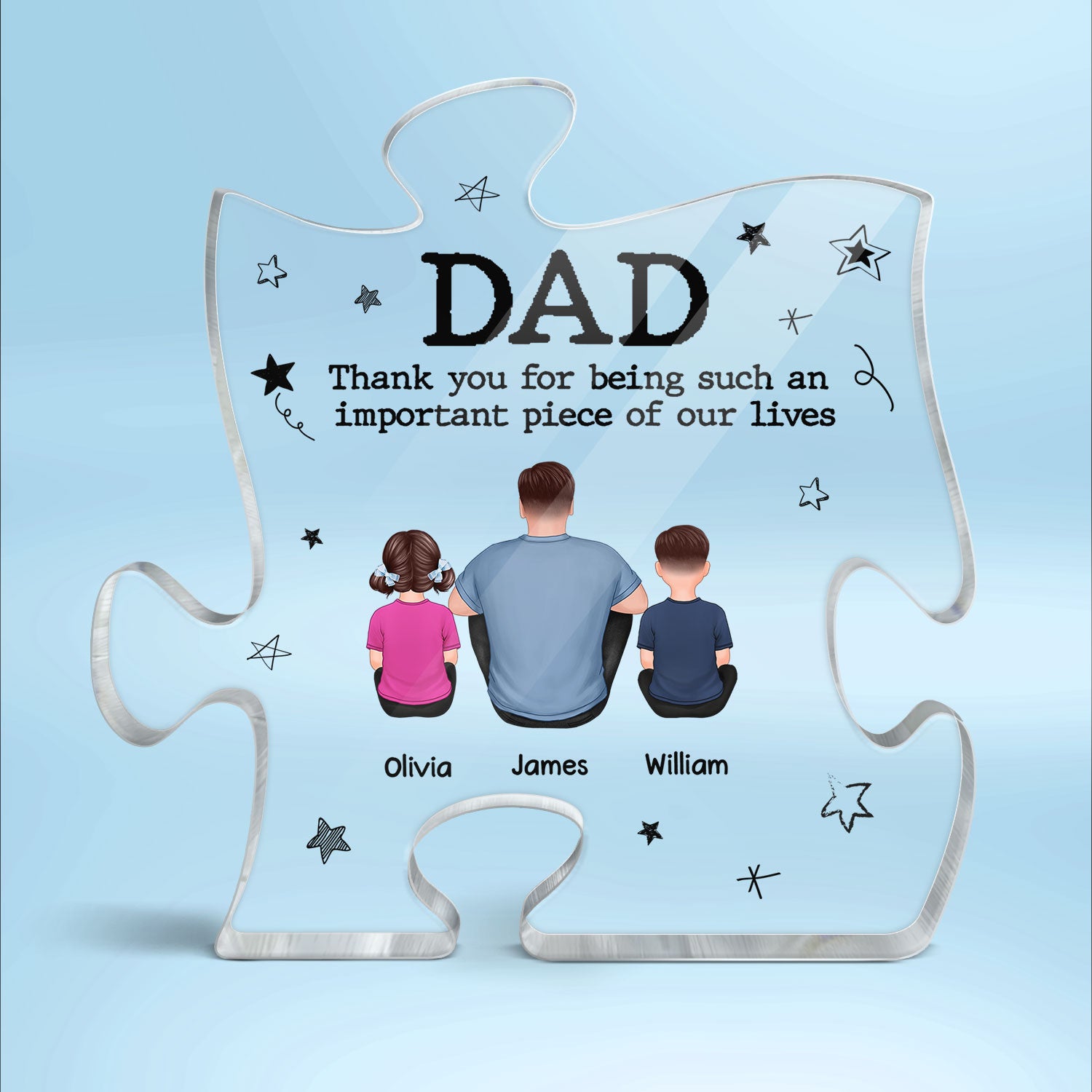 Dad Important Piece Of Our Lives Personalized Puzzle Acrylic Plaque