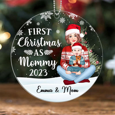 Mom & Baby First Christmas Personalized Acrylic Ornament