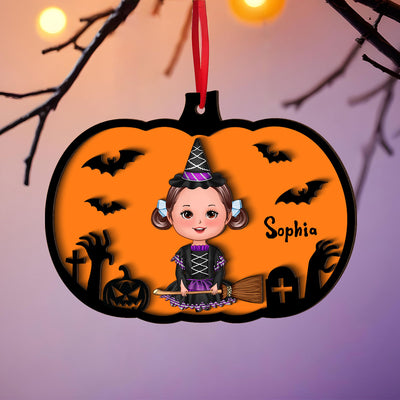 Halloween Kid Costume Personalized 2-Layer Wooden Bucket Tag
