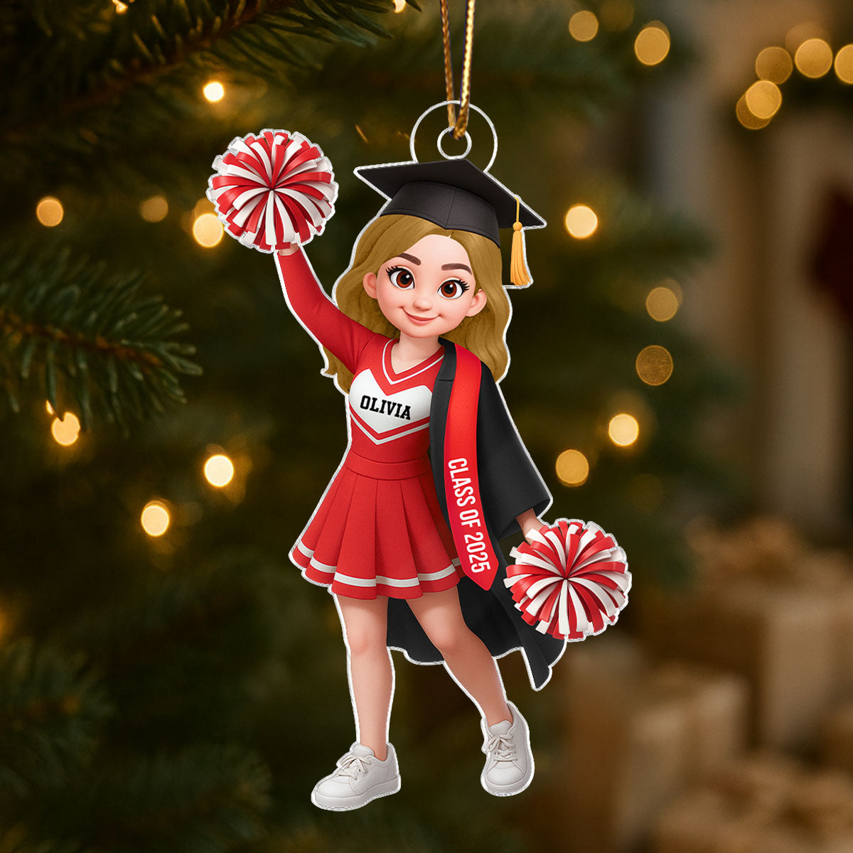 Senior Cheerleader Graduation - Personalized Acrylic Ornament