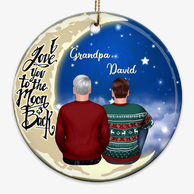 Grandma Adult Grandchildren On Moon Personalized Circle Ornament
