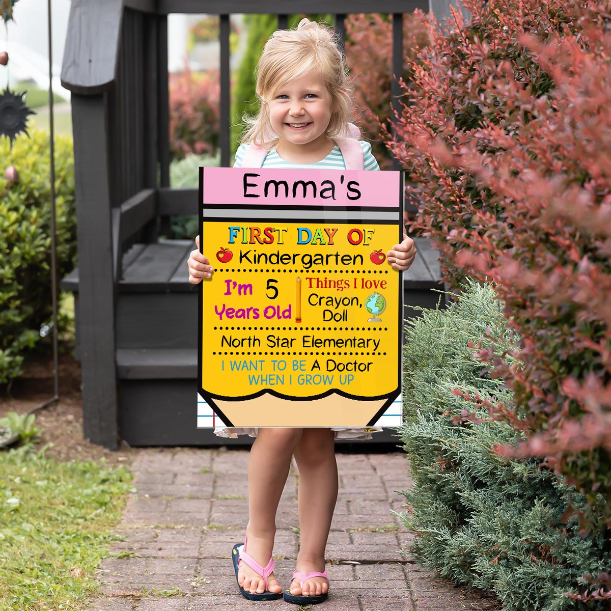 Acrylic First Day Of School Personalized Reusable Board Sign