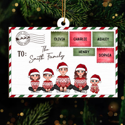 Santa Letter To Pretty Family Personalized Wooden Ornament