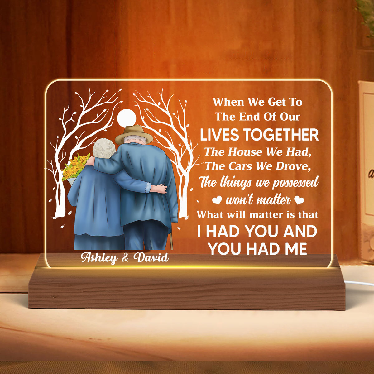 To The End Of Our Lives Couple Personalized Custom Shape LED Night Light LED Lamp
