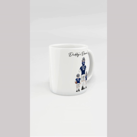American Football Dad Dream Team Personalized Mug, Coolest Father's Day Gift For Dad
