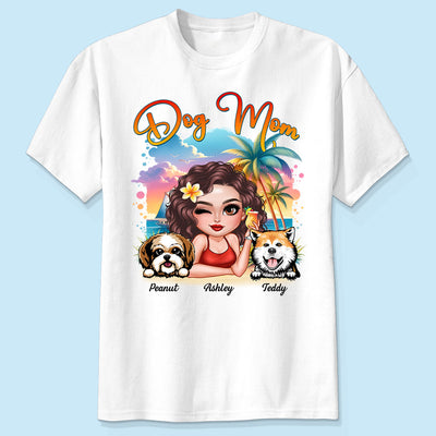 Summer Vibe Dog Mom Personalized Shirt