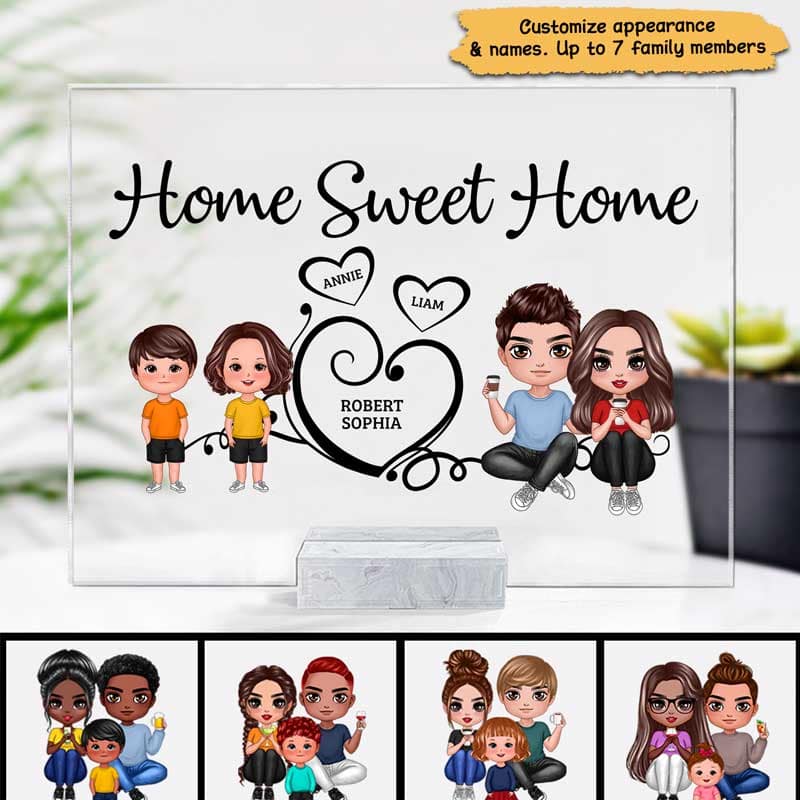 Home Sweet Home Doll Family Personalized Acrylic Plaque