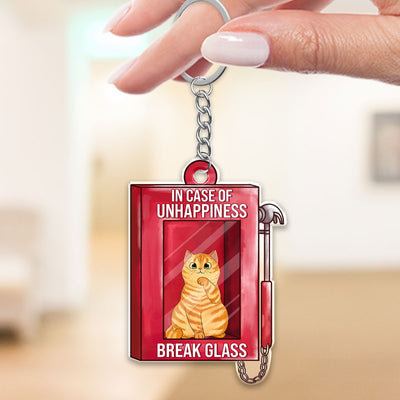 Fluffy Cat In Fire Hose Box Personalized Acrylic Keychain