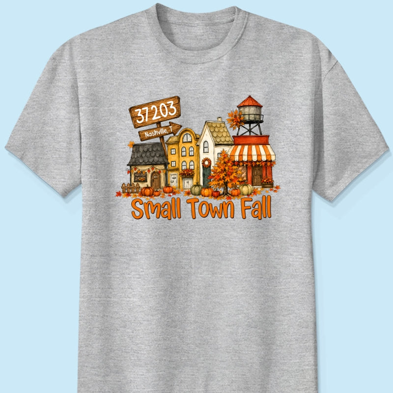 Custom Zip Code Fall Town - Personalized Shirt - Gift for Her