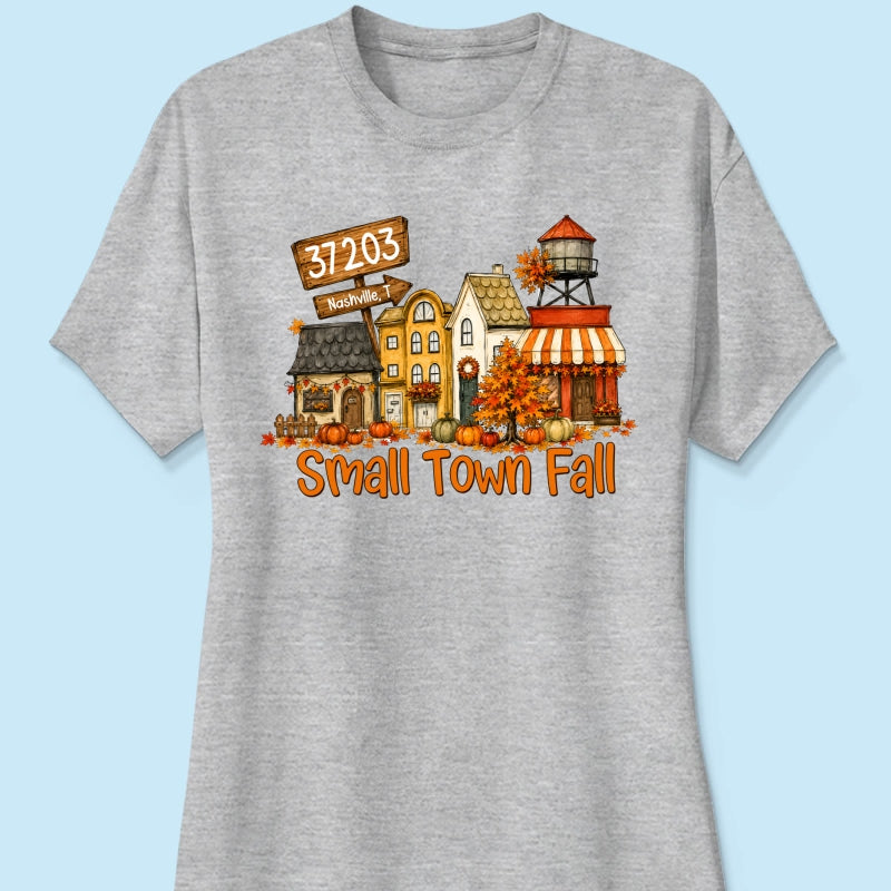 Custom Zip Code Fall Town - Personalized Shirt - Gift for Her