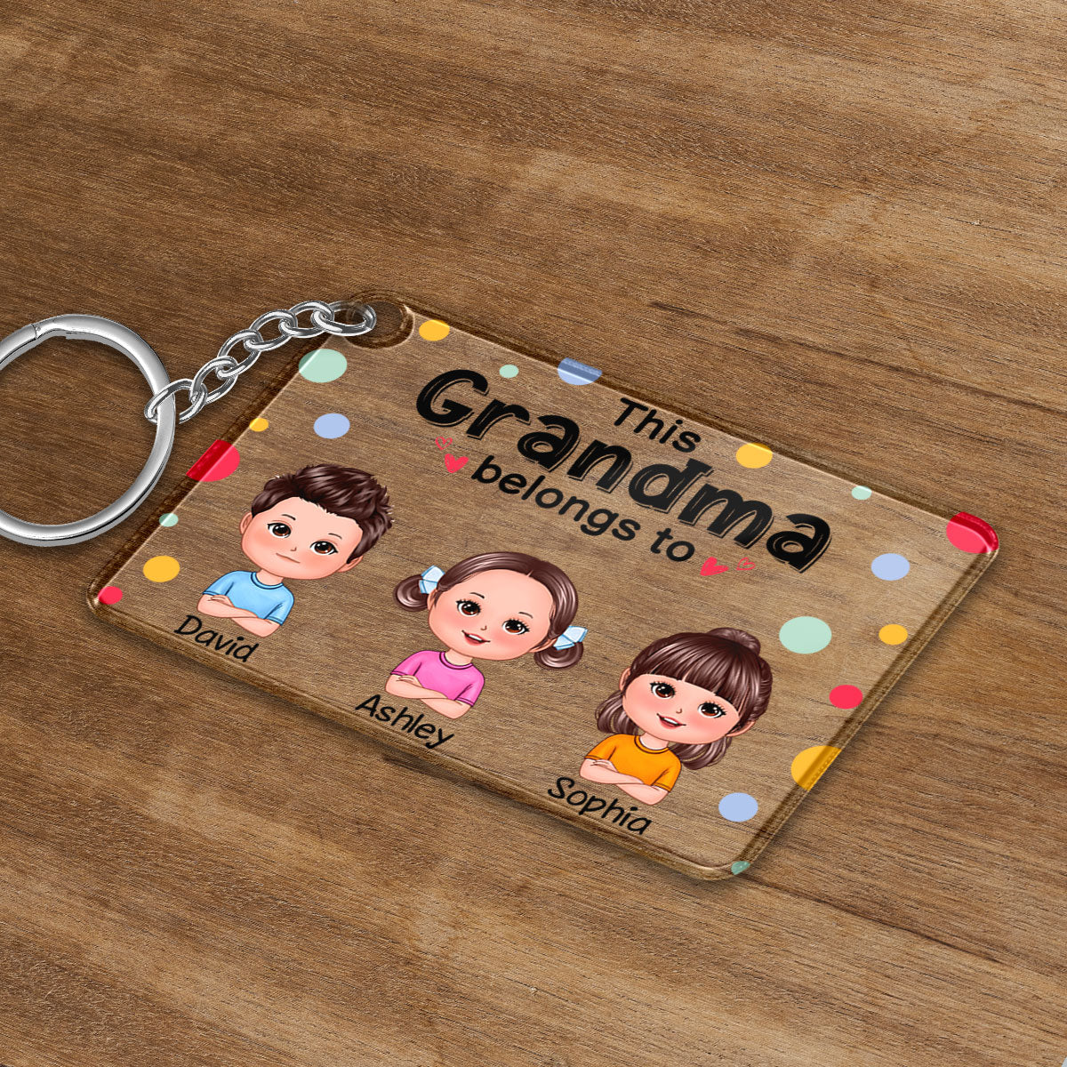 This Grandma Belongs To Cute Doll Kids - Personalized Acrylic Keychain - Gift For Grandma