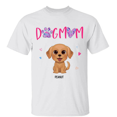 Watercolor Cute Dogs Pink Dog Mom Personalized Shirt