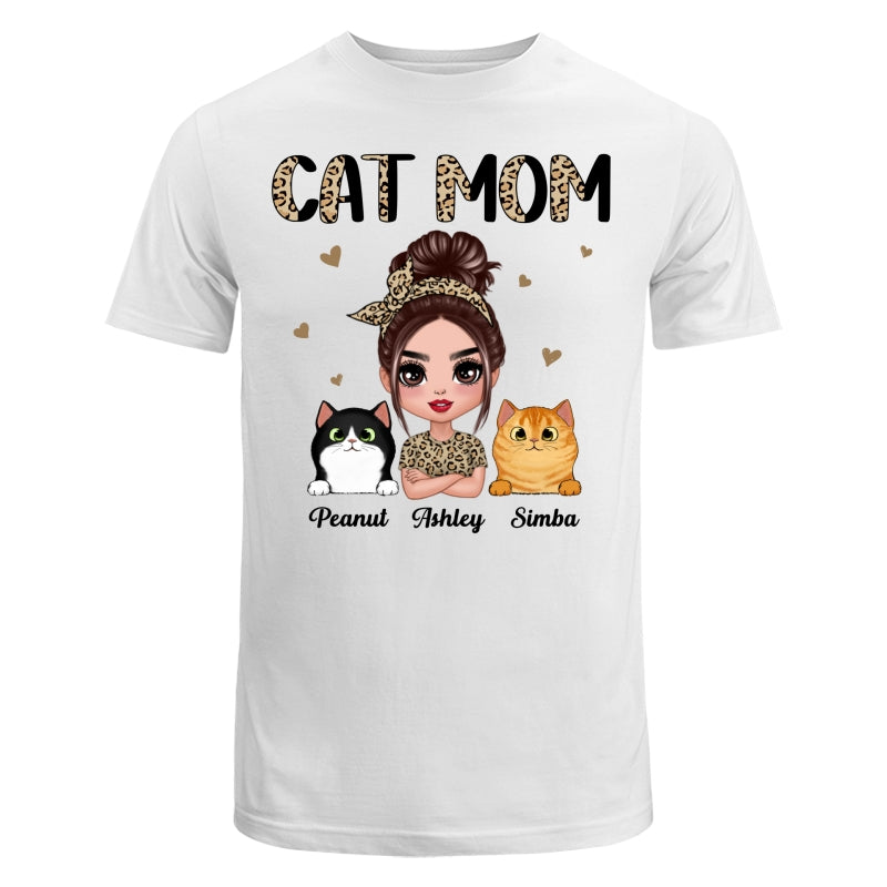 Half Leopard Cat Mom Doll Woman Gift For Cats Lovers Personalized Shirt
