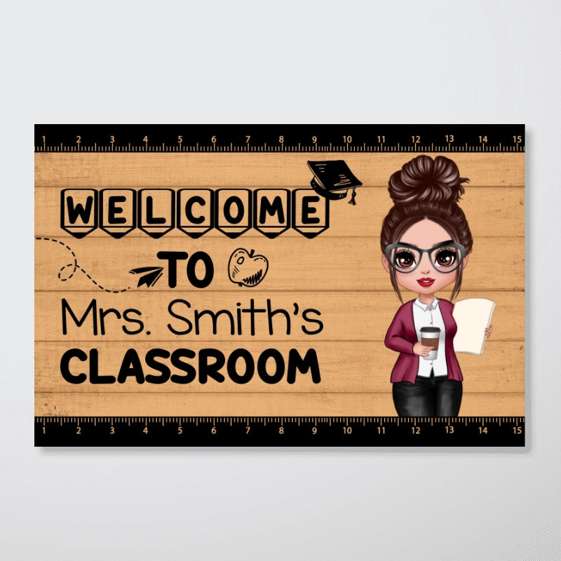 Welcome To Teacher Classroom Personalized Horizontal Poster, Back To School Gift For Teacher, Teacher Appreciation Gift