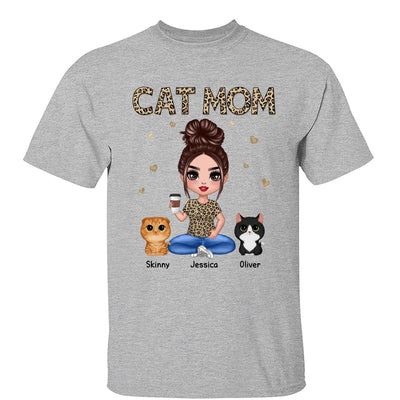 Leopard Cat Mom Watercolor Cute Cats Personalized Shirt
