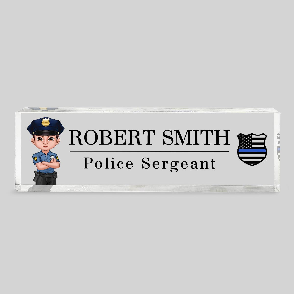 Personalized Acrylic Desk Name Plate, Office Decor, Appreciation Gift, Christmas Gift For Police Officers, Corrections Officers, Dispatchers, Firefighters, Nurse, EMS, Military Army Soldiers