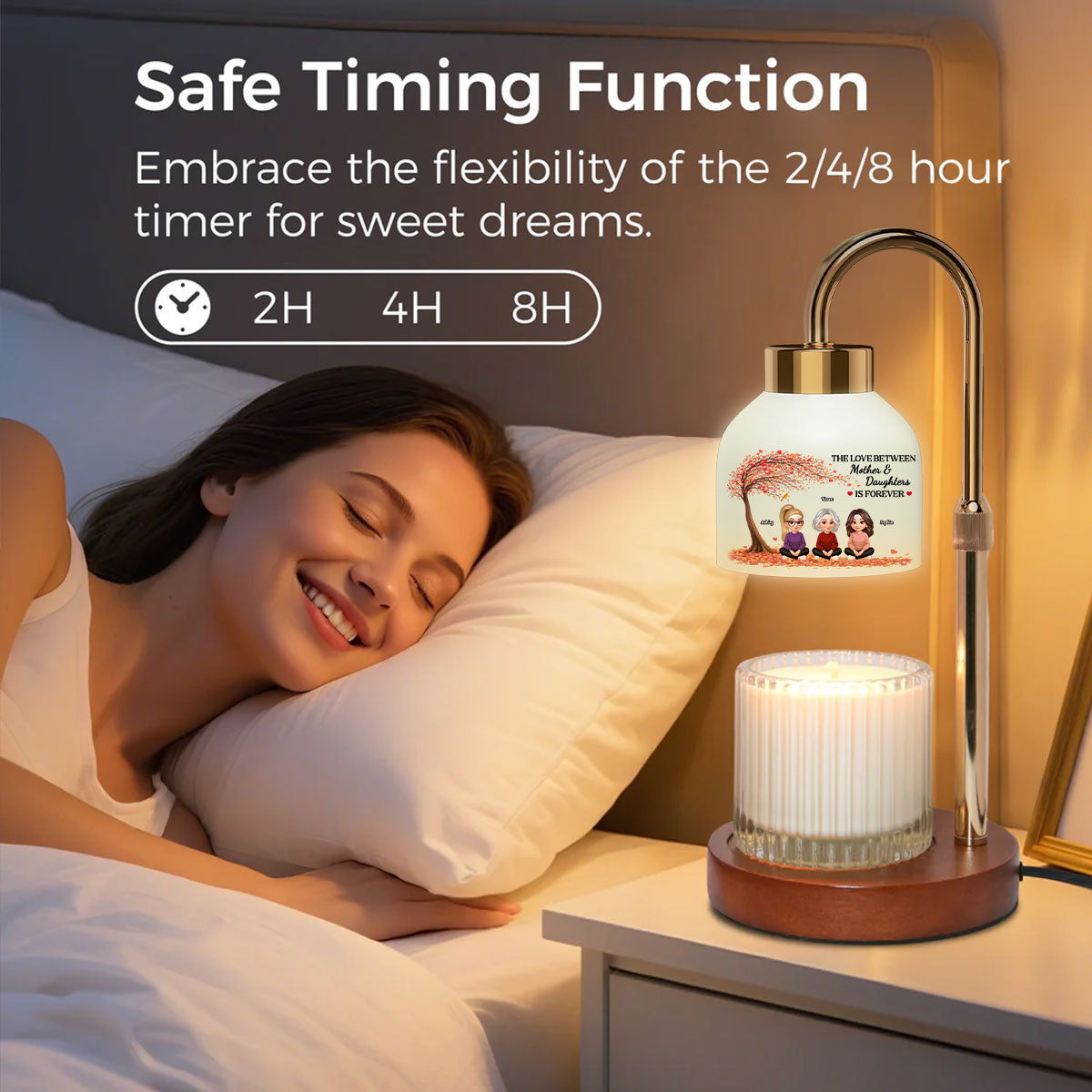 The Love Between Mother And Daughters Is Forever - Personalized Candle Warmer Lamp - Gift For Mom