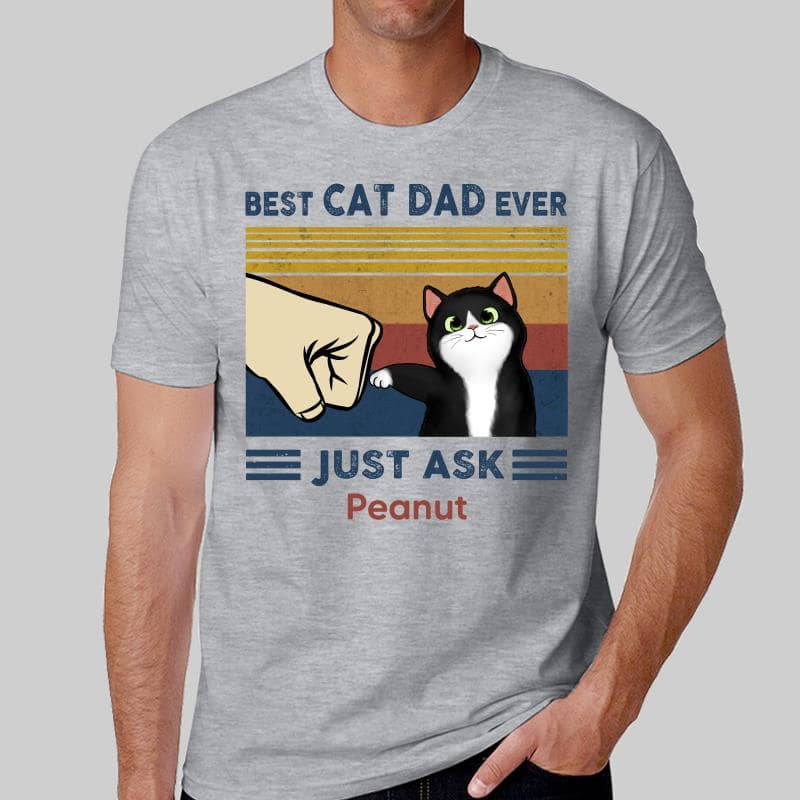 Best Cat Dad Ever - Personalized Father's Day Gift | Premium Cotton T-Shirt