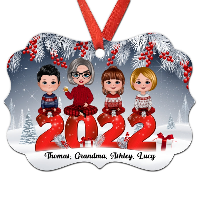 Grandma Grandkids Berry Tree Personalized Christmas Ornament