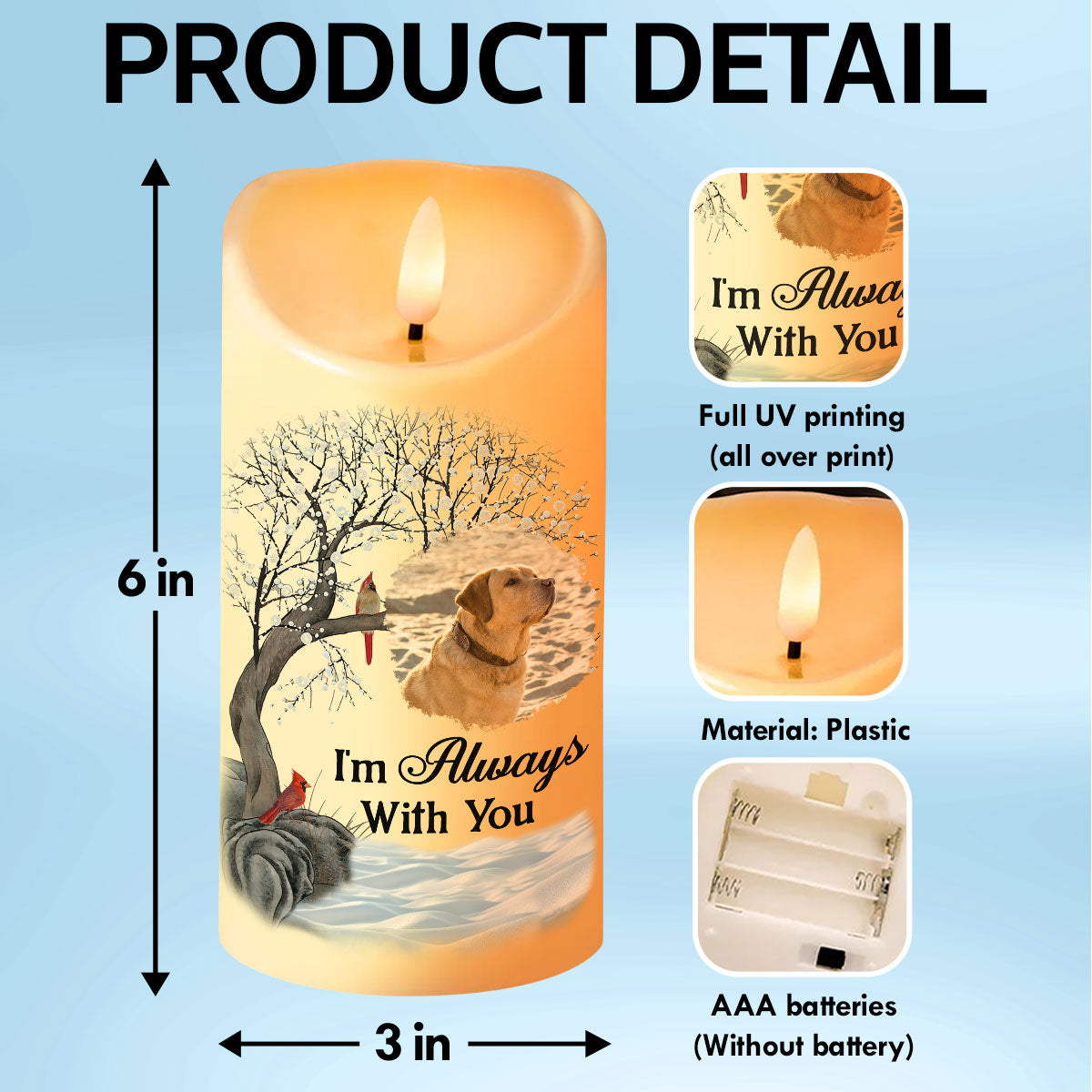 Upload Photo A Companion Is Gone But The Memory Lives On Personalized Flameless LED Candle, Christmas Gift, Sympathy Gift For Pet Lovers