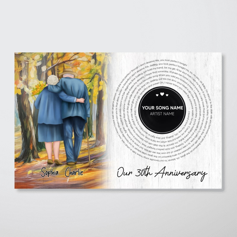 I Want To Grow Old With You Song Lyrics Art Personalized Poster, Anniversary  Gift For Him, For Her