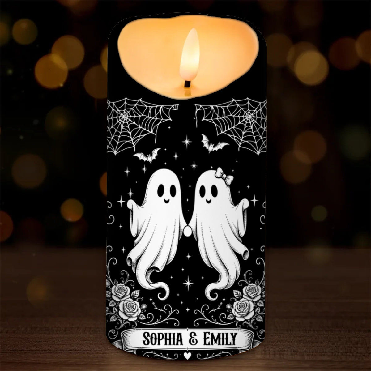 Ghoul Besties Forever Until We Die - Personalized LED Candle - Funny Work Bestie Gift, Halloween Keepsake For Best Friends