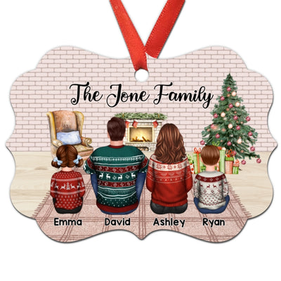 Family Sitting Wall Brick Personalized Christmas Ornament